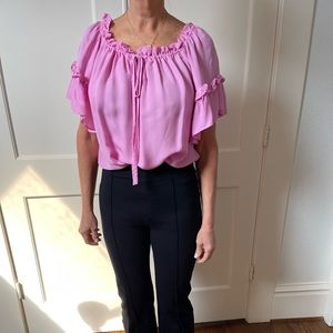 Milly Size L Silk Scoop Neck Blouse